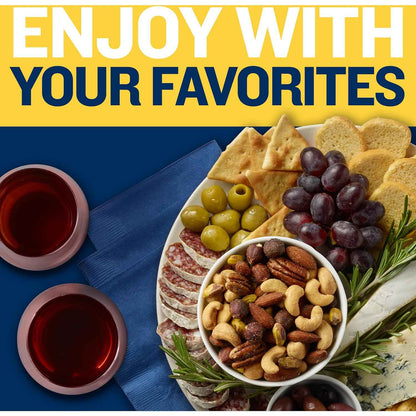 PLANTERS Deluxe Mixed Nuts Canister – Premium Five-Nut Blend for Elevated Wine Pairings and End-of-Day Indulgence