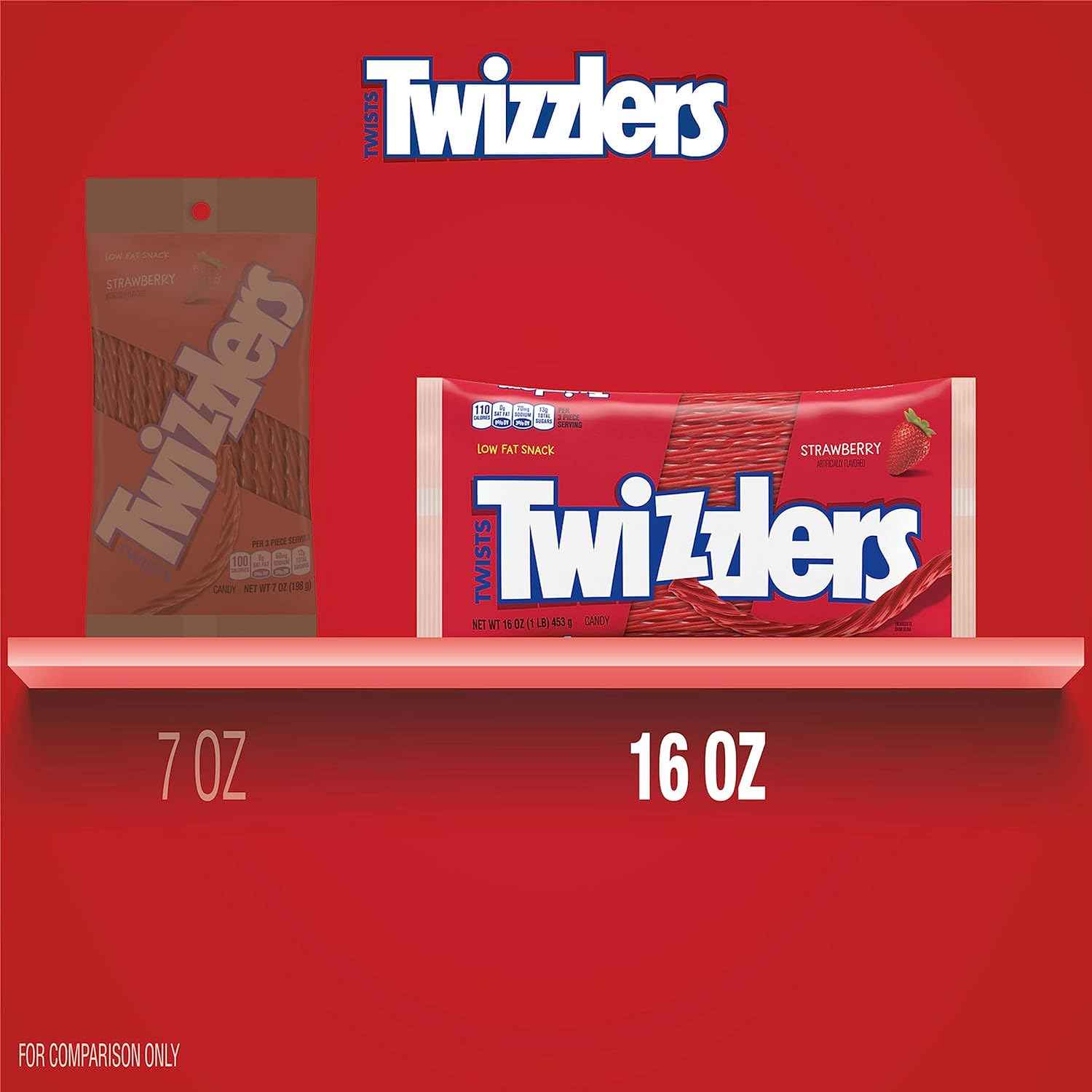 TWIZZLERS Strawberry Twists Candy Bag – Christmas Stocking and Easter Basket Gift Idea, 16 oz