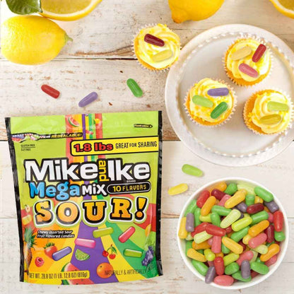 Mike and Ike Mega Mix Sour Chewy Candy – Road Trip Snack for Car Cup Holders and Travel Coolers