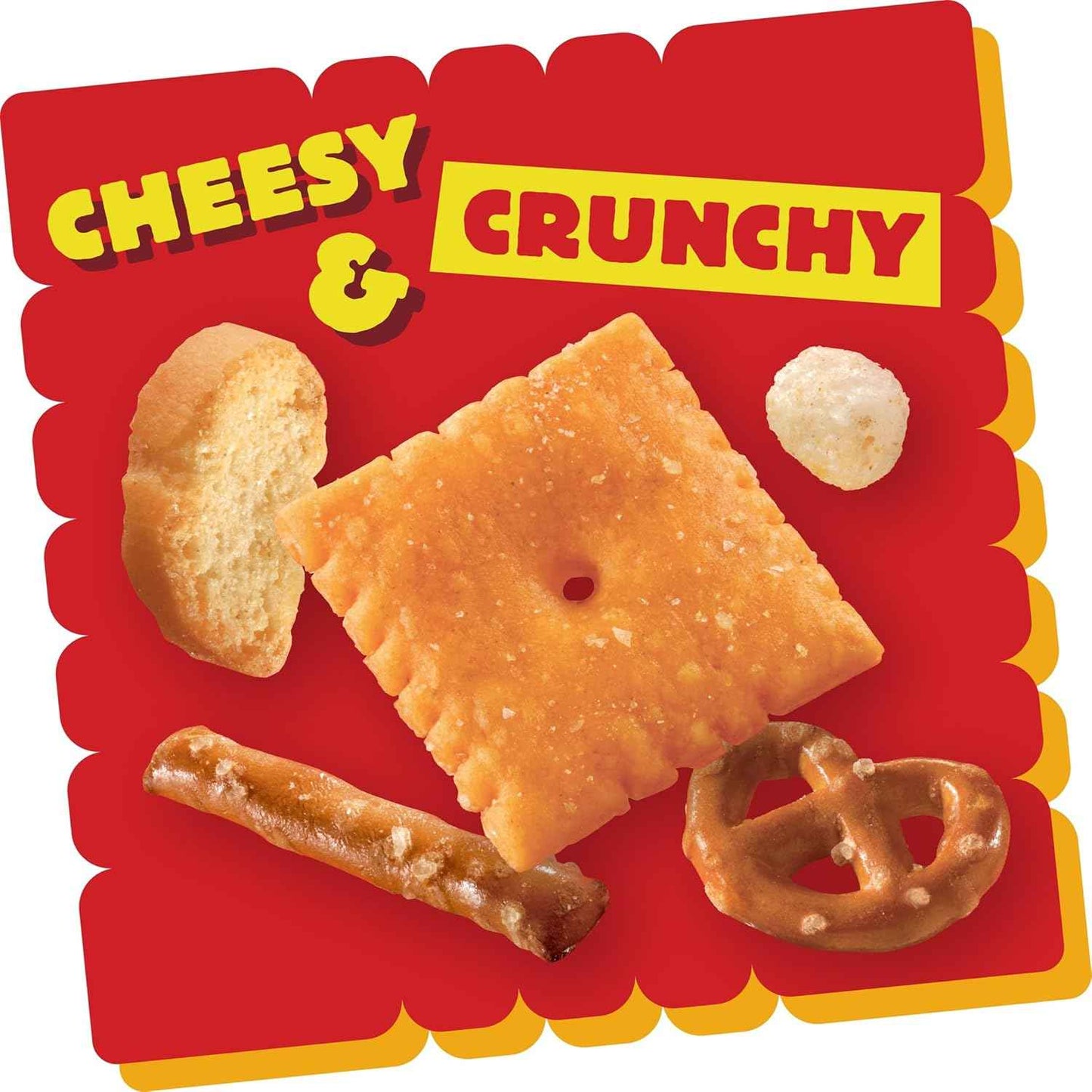 Cheez-It Snack Mix, Kids Snack Box for Lunchbox Packing, 12 Single-Serve Pouches with Real Cheese Crackers