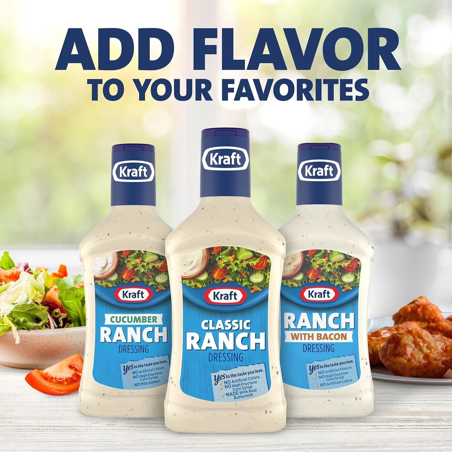 Kraft Classic Ranch Dressing – Pantry-Ready Dressing for Quick Weeknight Dinners and Office Lunches