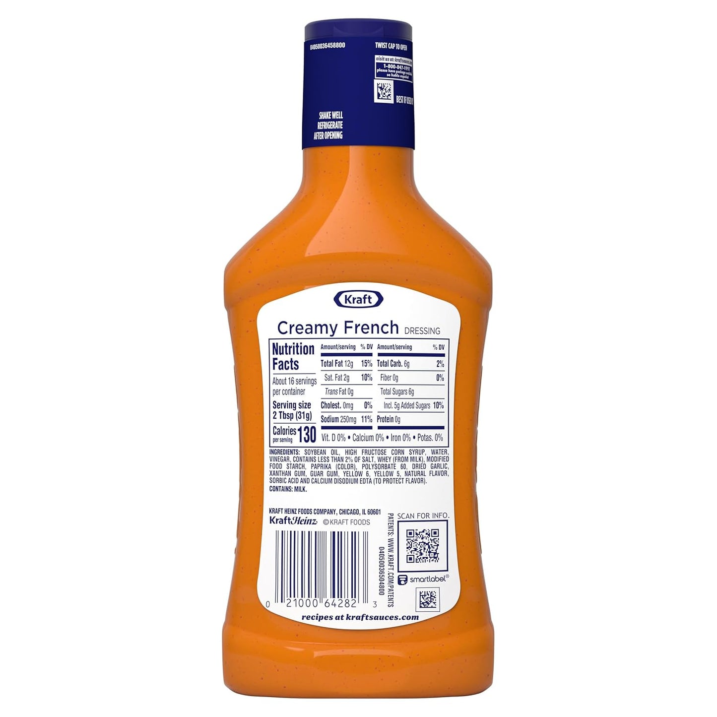 Kraft Creamy French Dressing – One Bottle for Salads and Sandwiches, 16 fl oz