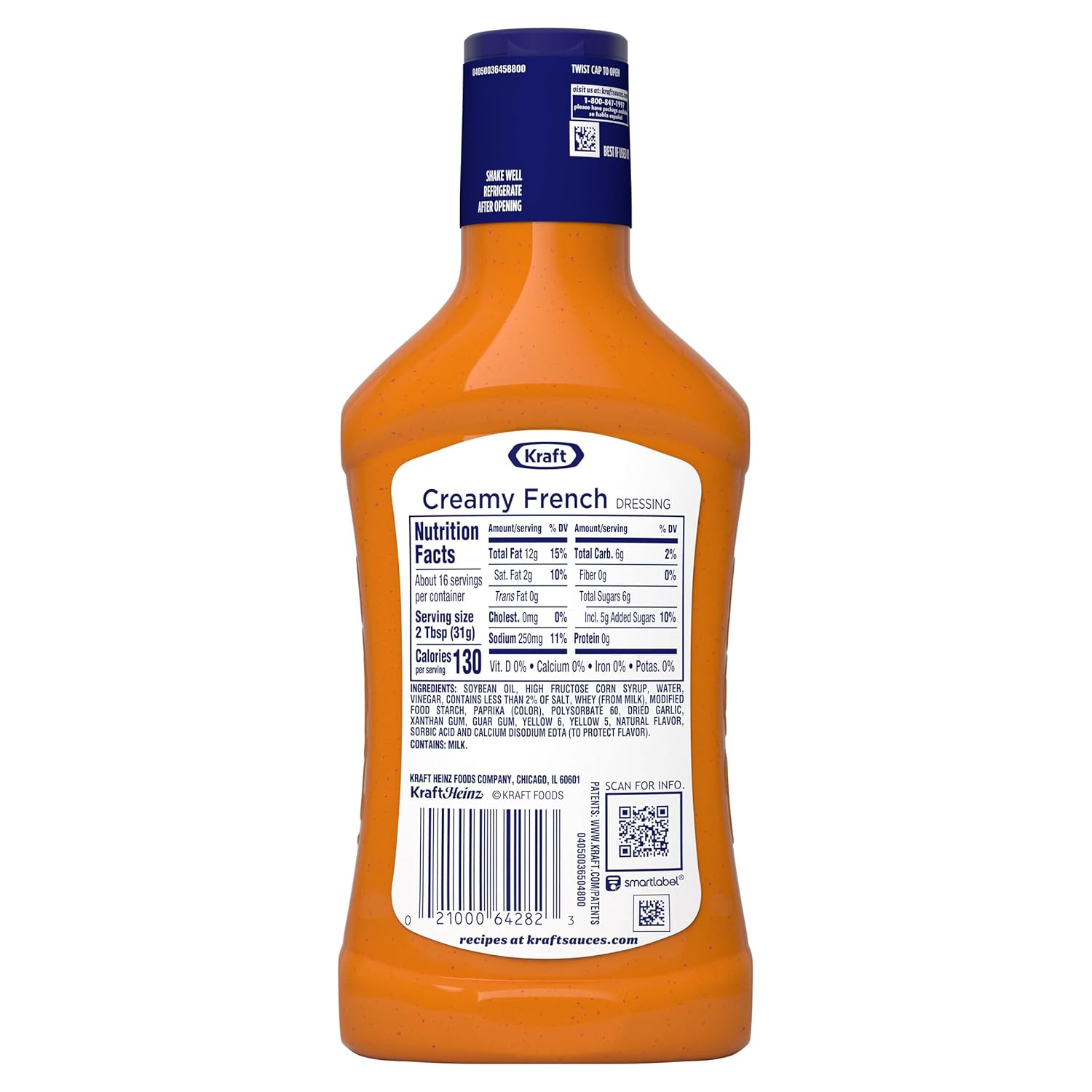 Kraft Creamy French Dressing – One Bottle for Salads and Sandwiches, 16 fl oz