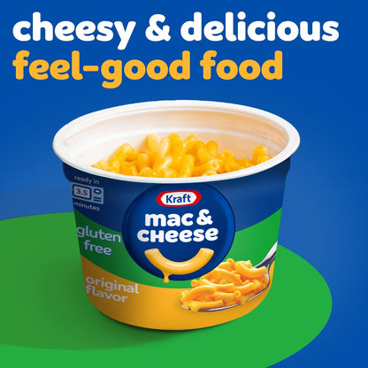 Kraft Gluten Free Mac & Cheese Cups – Comforting Single-Serve Meal for Celiac and Gluten-Sensitive Adults, No Artificial Preservatives
