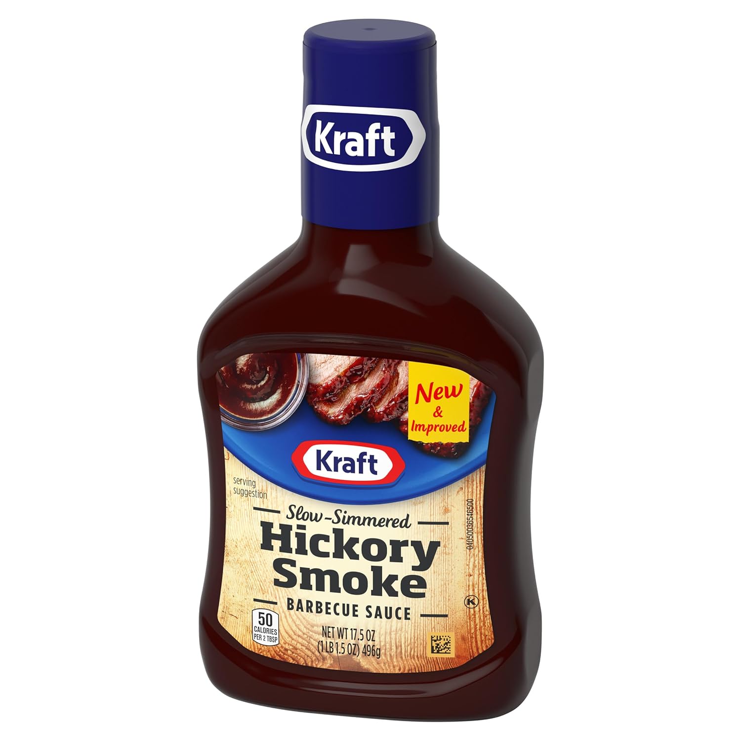 Kraft Hickory Smoke Slow-Simmered Barbecue Sauce, 17.5 oz Bottle – Family Dinner Dipping Sauce Kids Love with Chicken and Fries