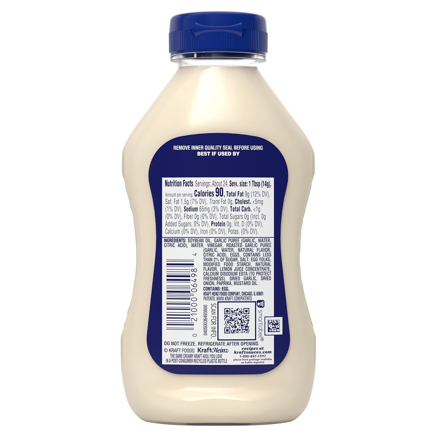Kraft Mayo Garlic Aioli (12 oz Bottle) – Gourmet Gift for Garlic Lovers, Foodie Birthdays, and Hostess Presents