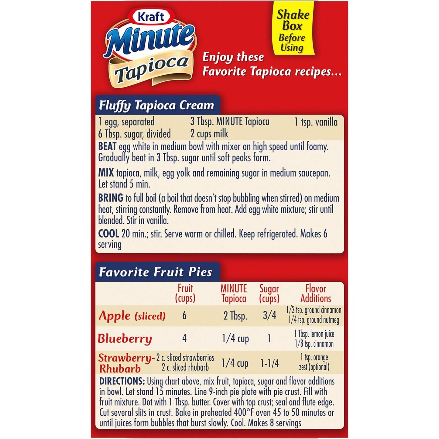 Kraft Minute Tapioca – 15-Minute Pudding for Efficient Home Meal Prep, 8 oz Quick Cook Box