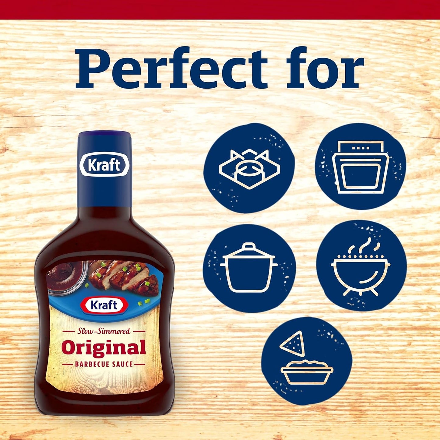 Kraft Original BBQ Sauce – Simple, Clean 18 oz Squeeze Bottle for Uncluttered Pantry Storage