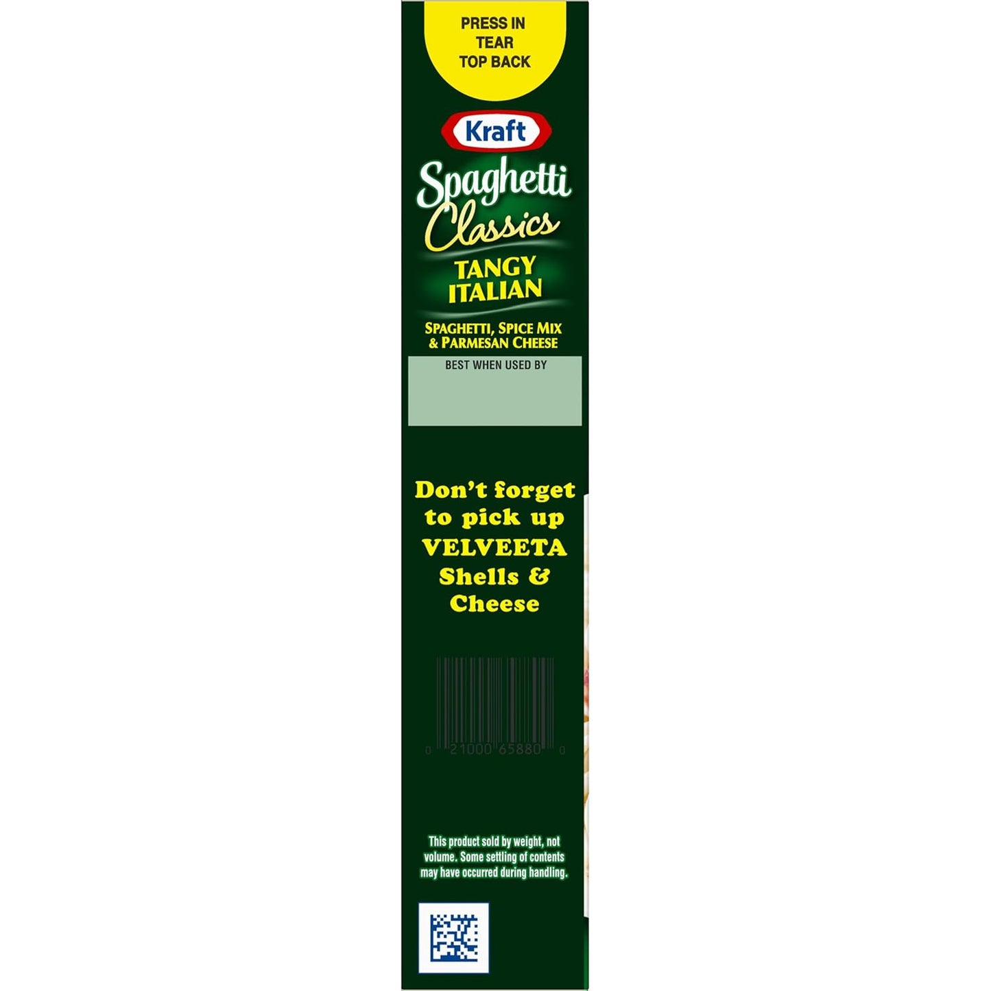 Kraft Spaghetti Classics Tangy Italian — Affordable Family Dinner for the Home Pantry, 8 oz Box, 4 Servings