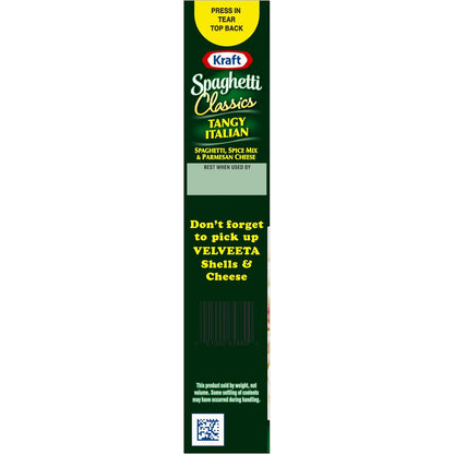 Kraft Spaghetti Classics Tangy Italian — Affordable Family Dinner for the Home Pantry, 8 oz Box, 4 Servings