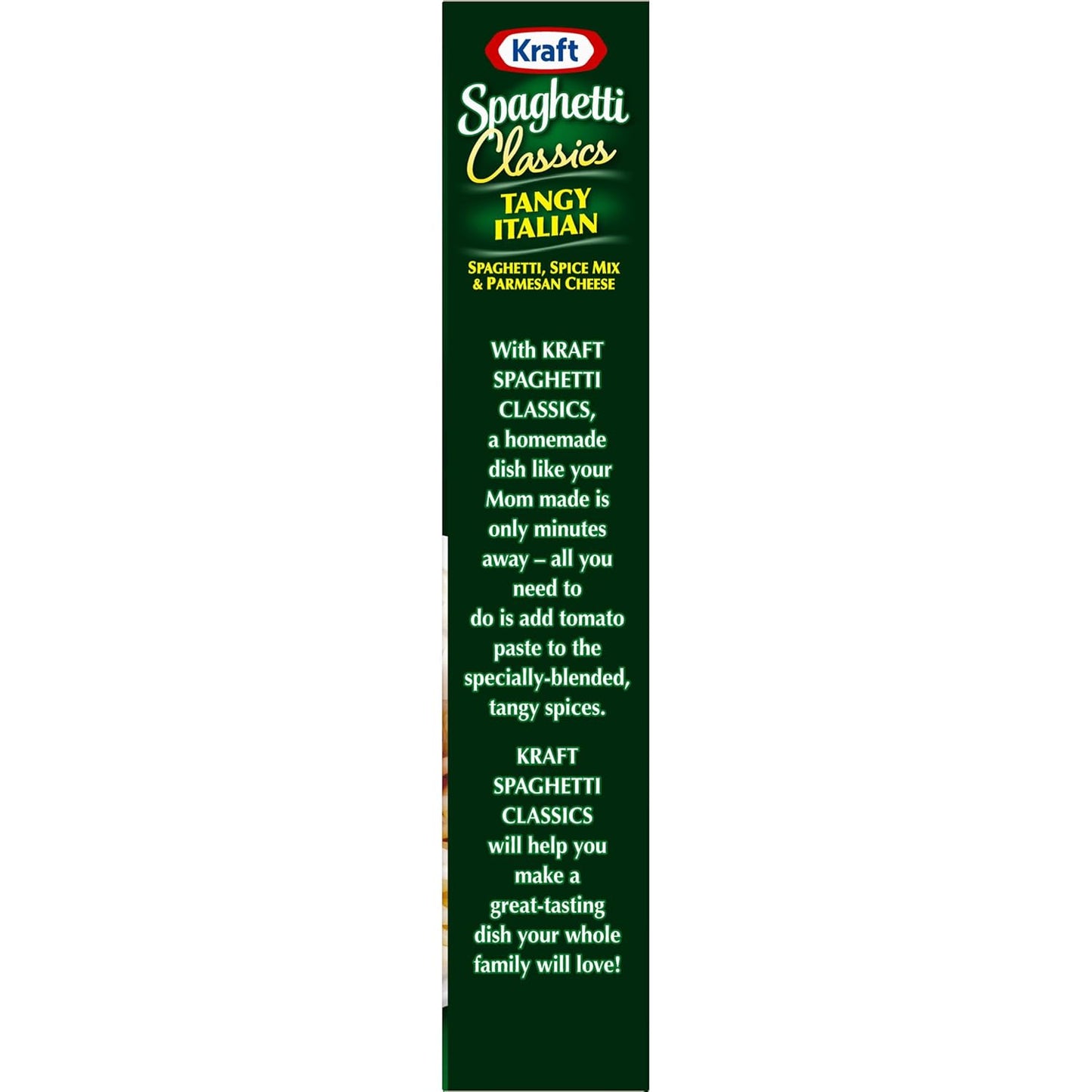 Kraft Spaghetti Classics Tangy Italian — Affordable Family Dinner for the Home Pantry, 8 oz Box, 4 Servings