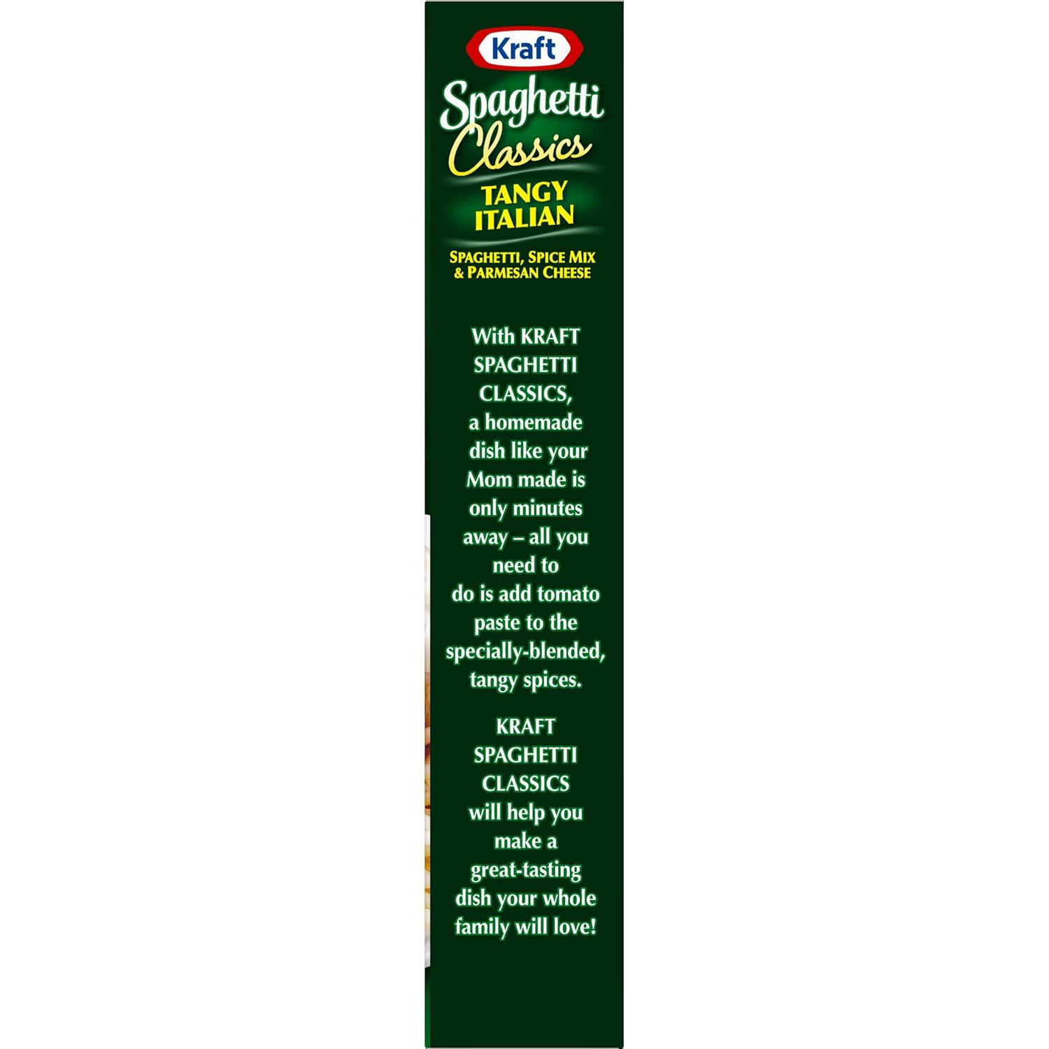 Kraft Spaghetti Classics Tangy Italian — Affordable Family Dinner for the Home Pantry, 8 oz Box, 4 Servings