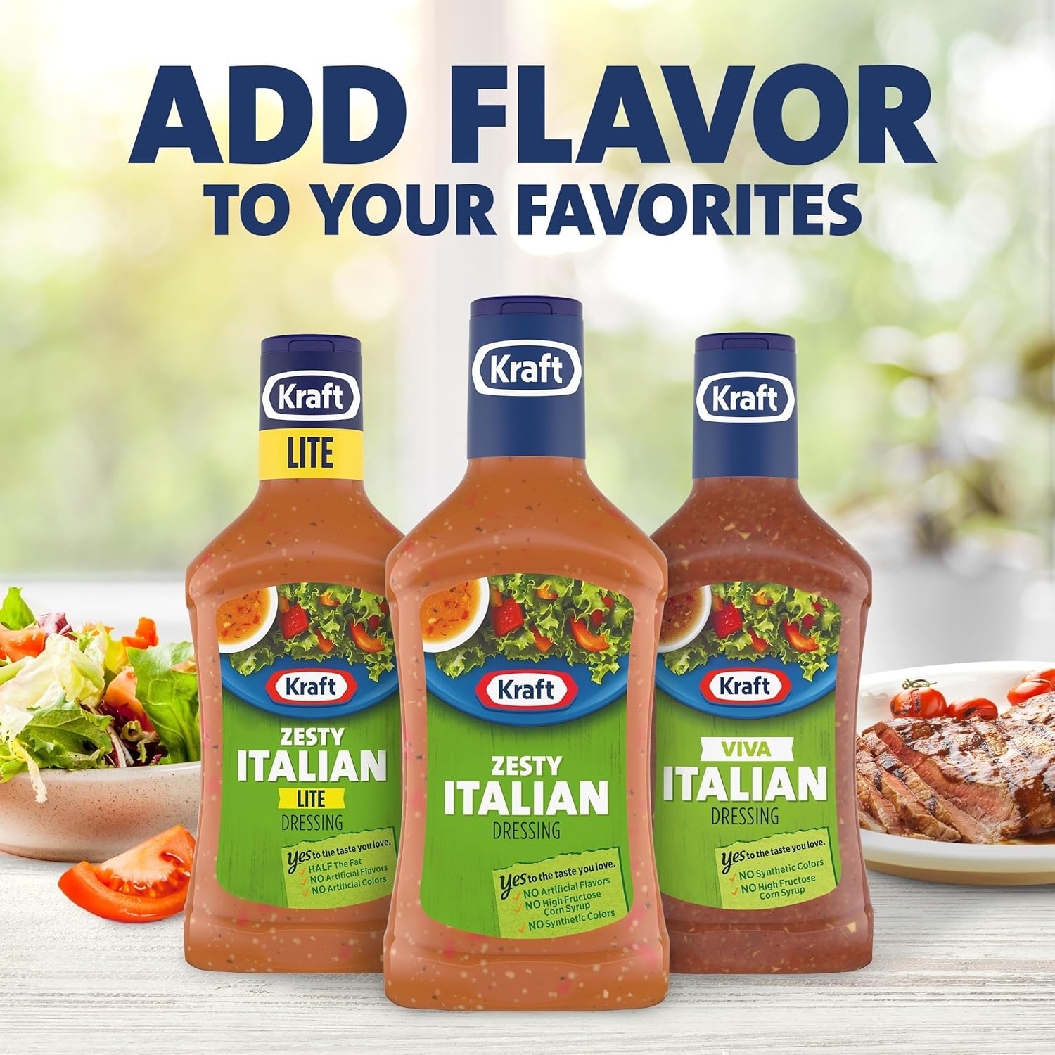 Kraft Zesty Italian Dressing – Low Calorie Salad Topping for Weight Watchers at 60 Calories Per Serving
