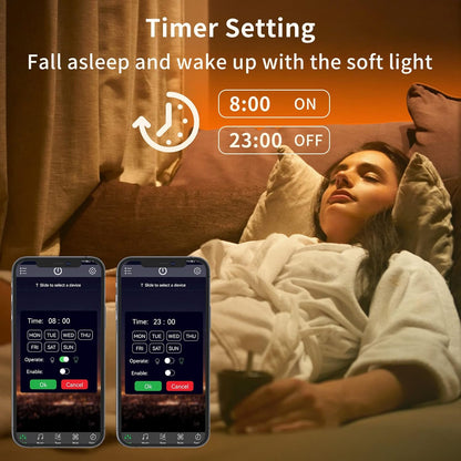 KSIPZE 100ft LED Strip Lights for Relaxation and Sleep, Dimmable RGB Mood Lighting with Timer for Bedroom Wind Down