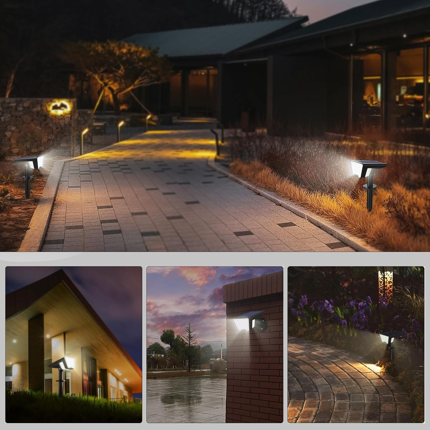 Kyson Solar Spot Lights, Child & Pet Safe No-Wiring Outdoor Lighting for Backyard, Driveway & Walkway Night Safety