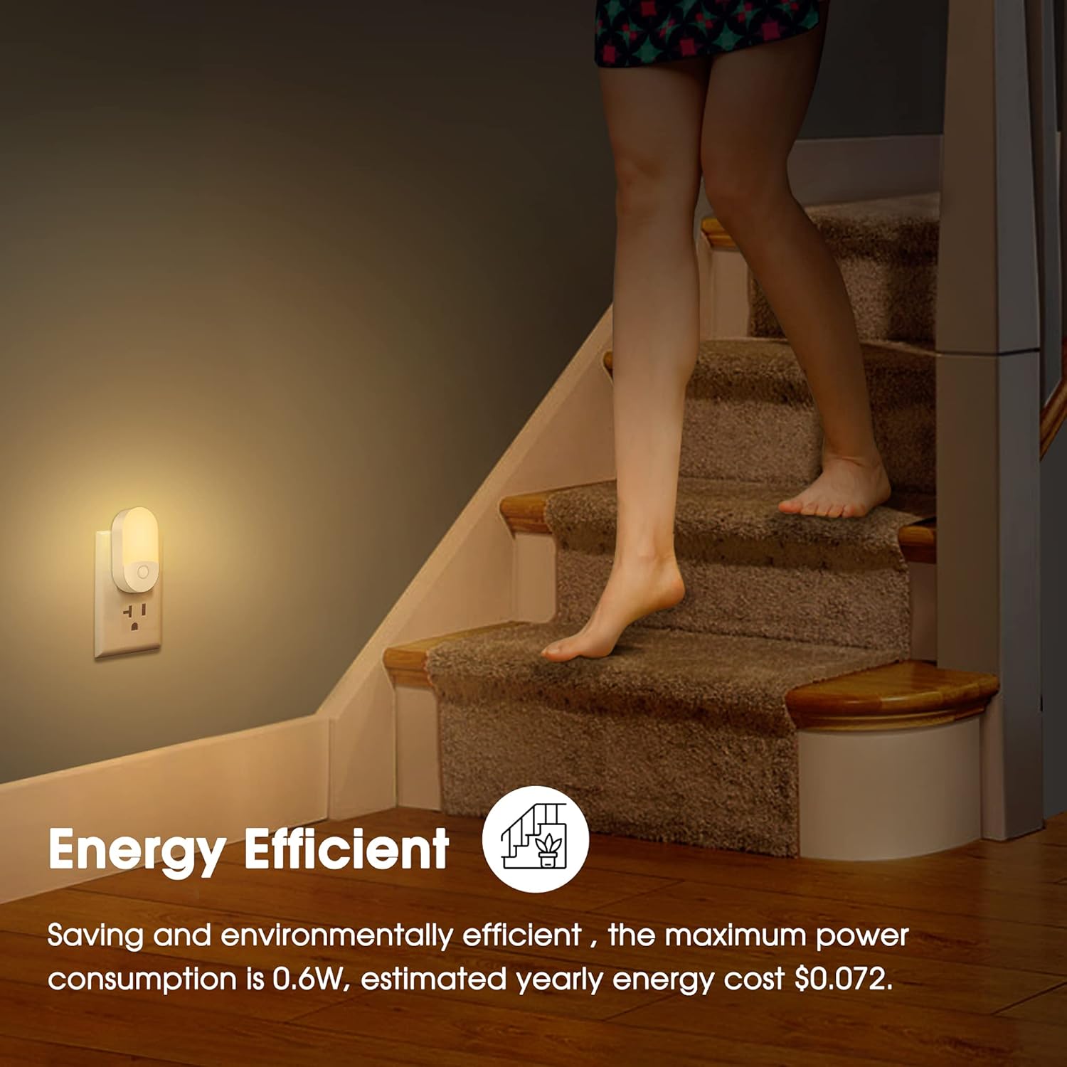 L LOHAS LED Night Light – Low-Profile Plug-in Light for Clean Modern Interiors, Lays Flat Against Outlet