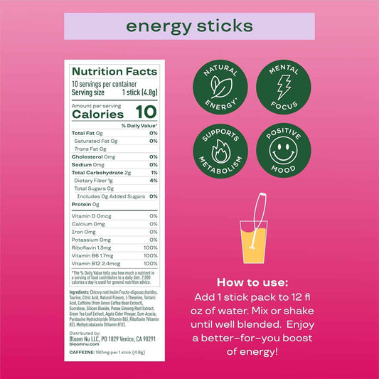 Bloom Nutrition Green Tea Energy Mix – L-Theanine Focus Blend for a Calming Daily Self-Care Routine