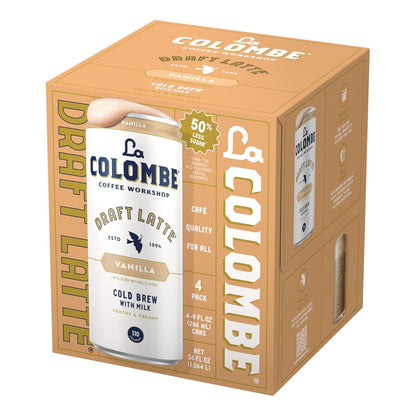 La Colombe Vanilla Draft Latte - Specialty Single-Origin Brazilian Draft Latte, Silky N2-Infused Texture in a 4-Pack