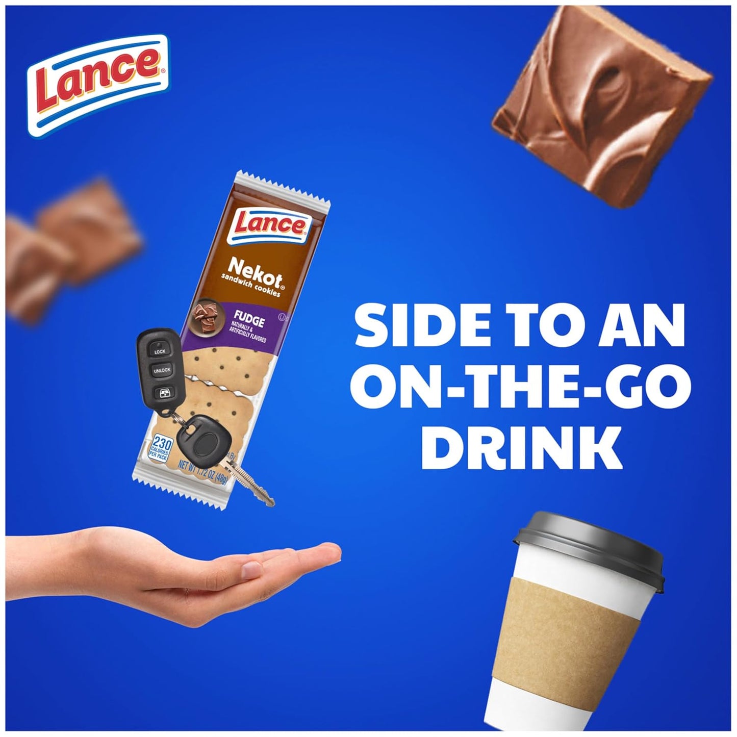 Lance Sandwich Cookies, Nekot Fudge, Bulk Single-Serve Packs for Office Desk Drawers and Break-Room Stocking