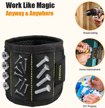 KUSONKEY Magnetic Wristband Tool – Durable Outdoor Deck Building Accessory, 168D Ballistic Polyester Wrist Screw Holder for Exterior Projects