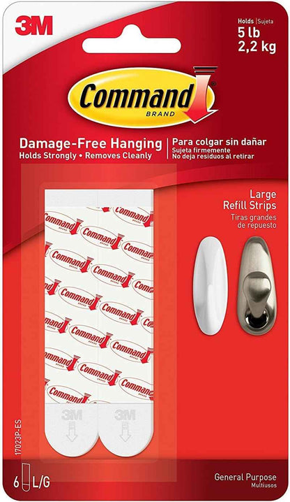 Command Mounting Refill Strips, Large – Nursery and Kids Room Wall Decor, No Holes for Growing Art Displays