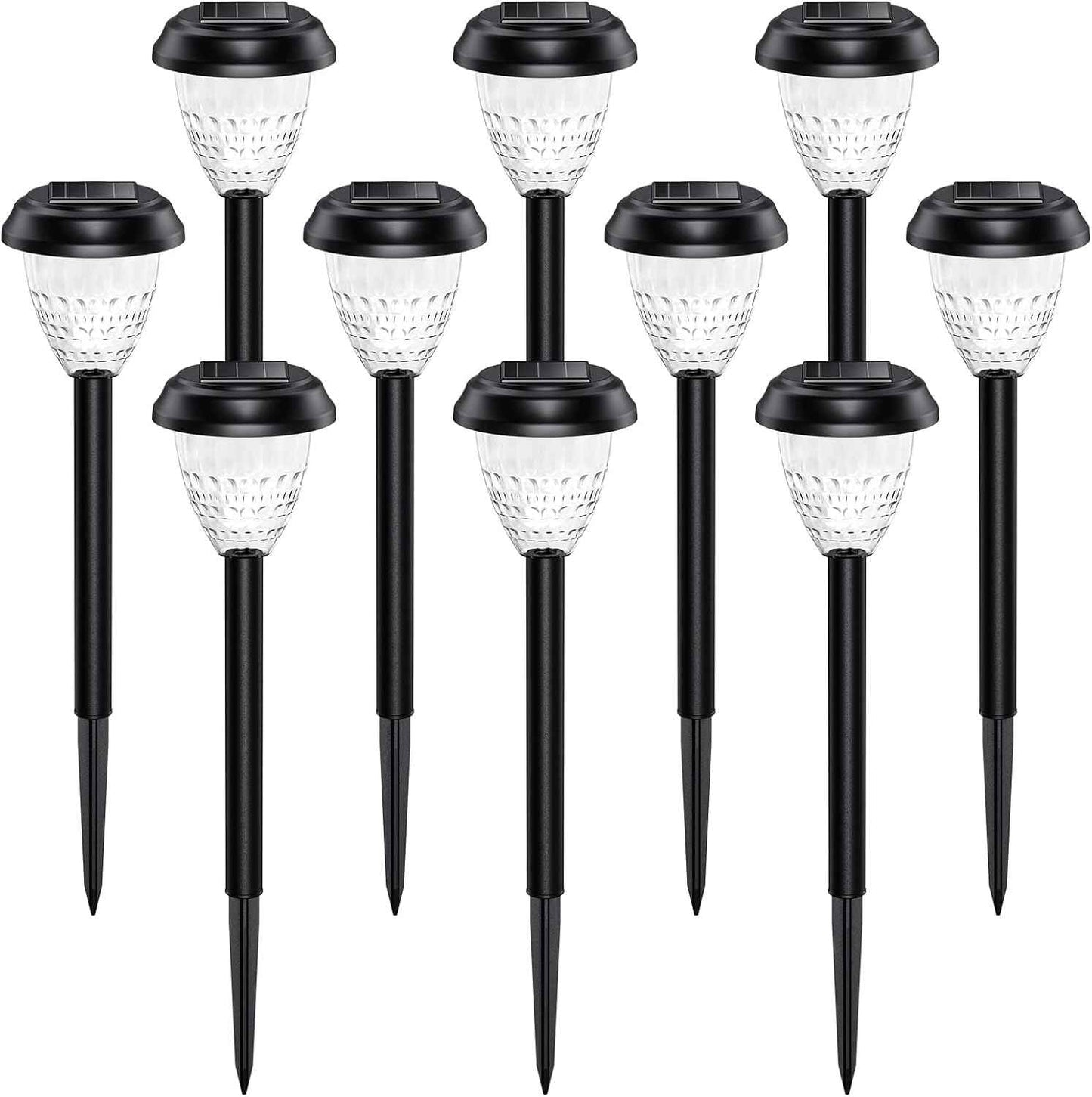 Safe Solar Path Lights for Walkways and Stairs, Flameless Dusk to Dawn LED Edge Marker 10 Pack