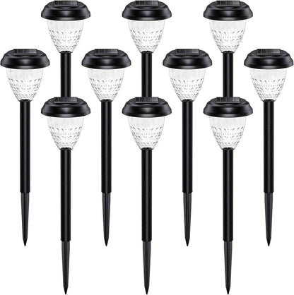 Safe Solar Path Lights for Walkways and Stairs, Flameless Dusk to Dawn LED Edge Marker 10 Pack