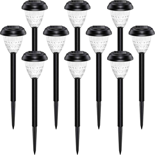 Safe Solar Path Lights for Walkways and Stairs, Flameless Dusk to Dawn LED Edge Marker 10 Pack