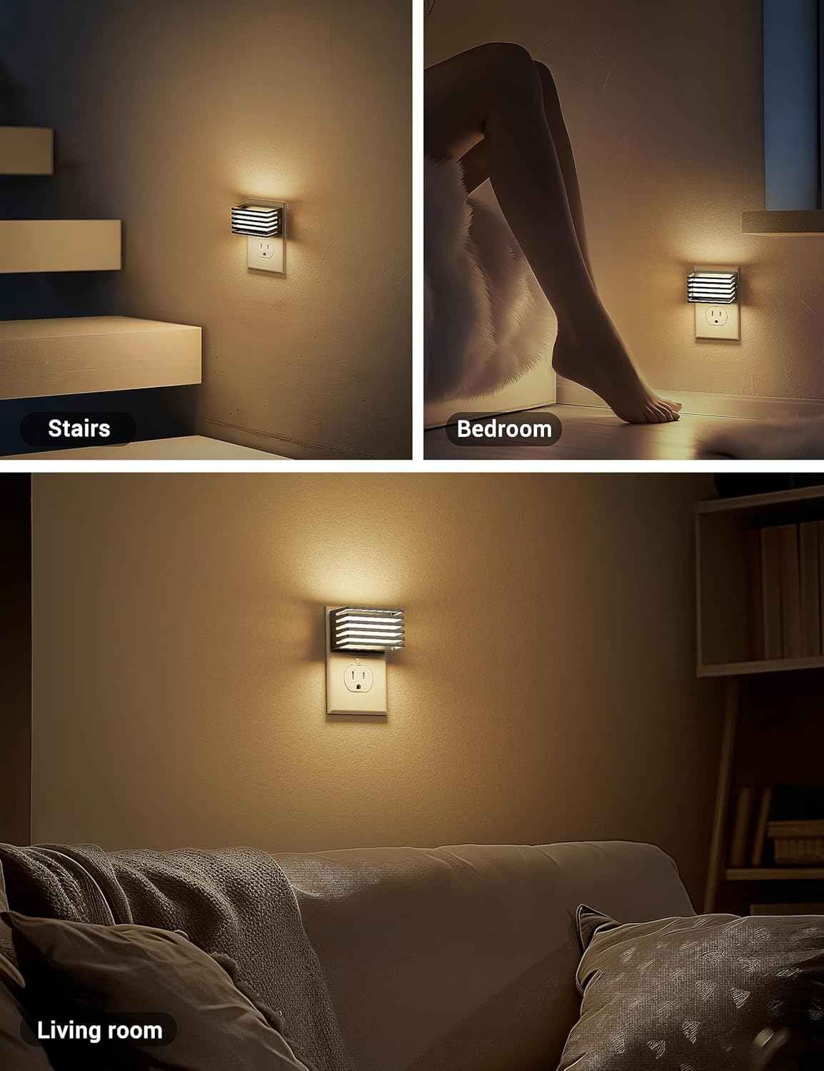 JandCase LED Night Light – Nursery and Kids Room Soft Glow, Dusk to Dawn Plug-In with 3-Level Touch Dimming for Late-Night Feedings