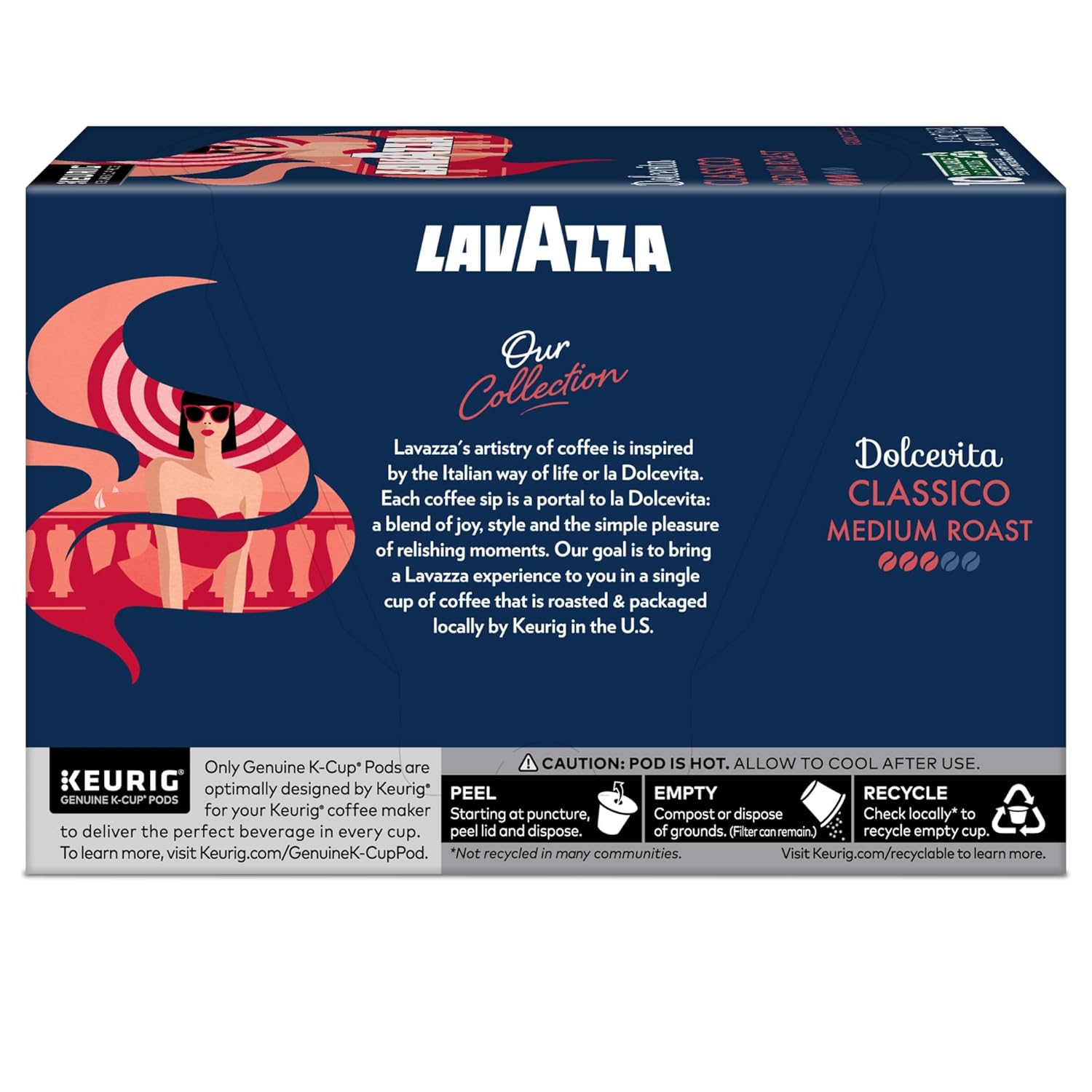 Lavazza Dolcevita Classico K-Cup Pods – Italian Coffee Gift Basket for Mom on Her Birthday