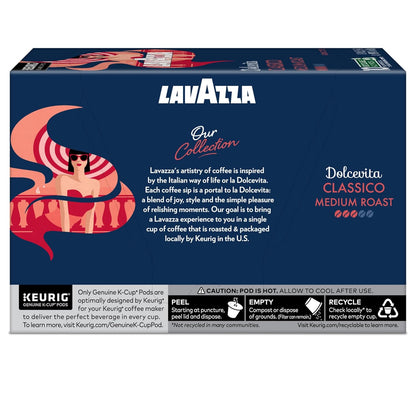 Lavazza Dolcevita Classico K-Cup Pods – Italian Coffee Gift Basket for Mom on Her Birthday