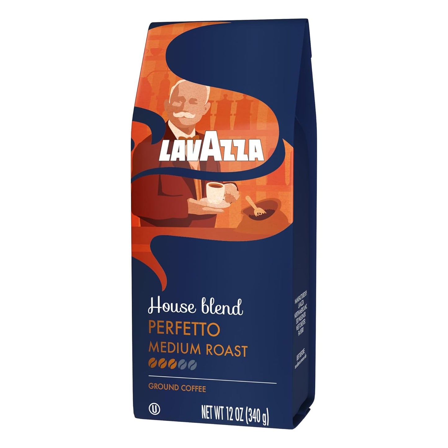 Lavazza House Blend Perfetto Ground Coffee 12oz – Office Break Room Coffee for Teams, Medium Roast 100% Arabica Compatible with Drip Coffee Makers