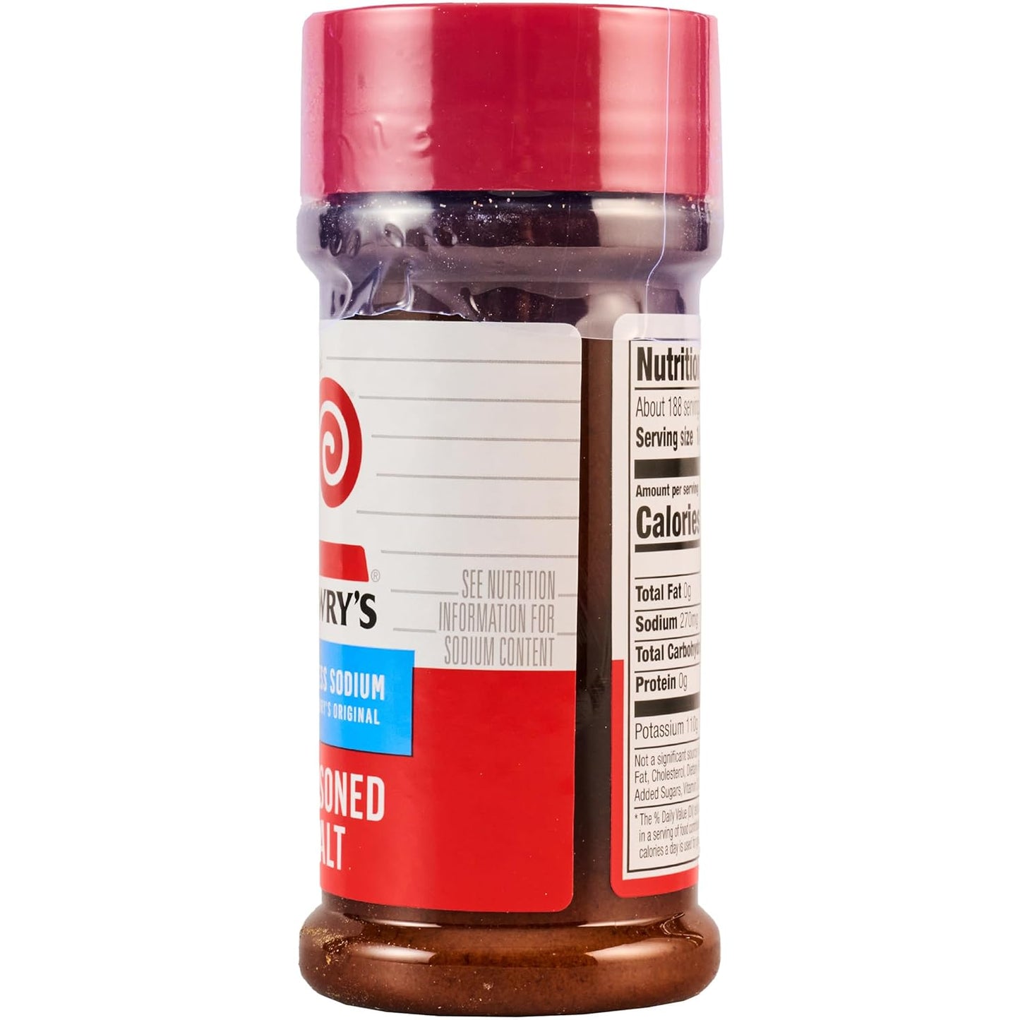 Lawry's 25% Less Sodium Seasoned Salt – Family Kitchen Seasoning with Less Sodium for Kids' Meals