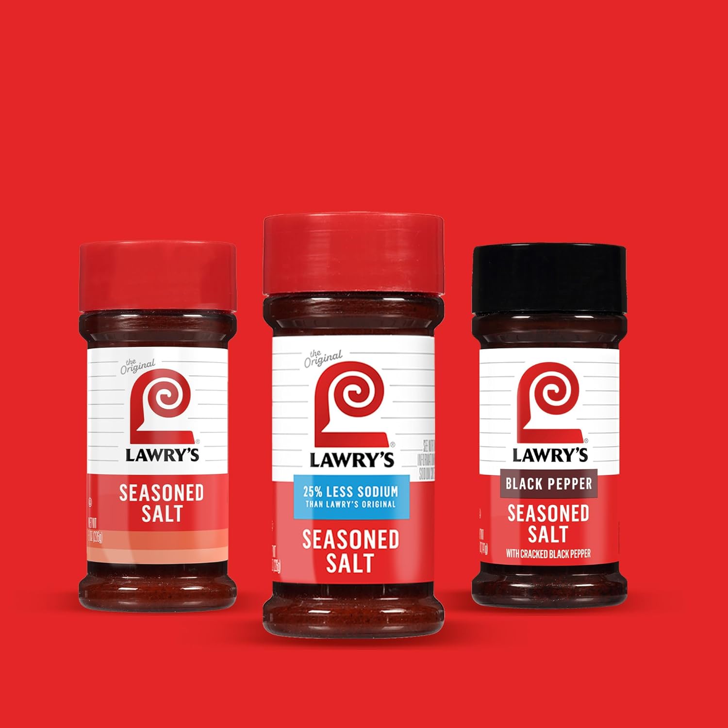 Lawry's 25% Less Sodium Seasoned Salt – Family Kitchen Seasoning with Less Sodium for Kids' Meals