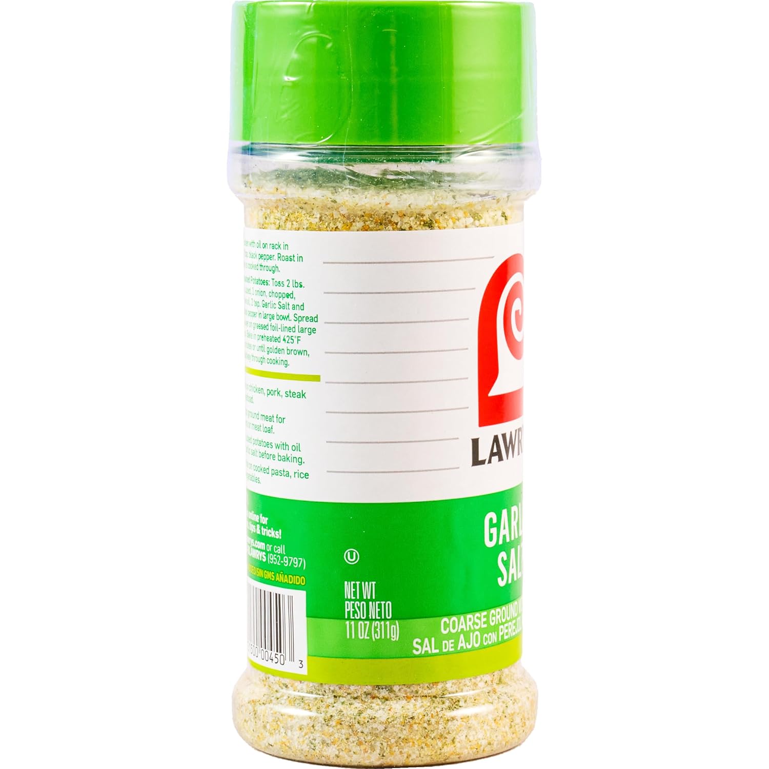 Lawry's Garlic Salt – Clean-Label Pantry Seasoning with No MSG Added, Kosher Certified, 11 oz