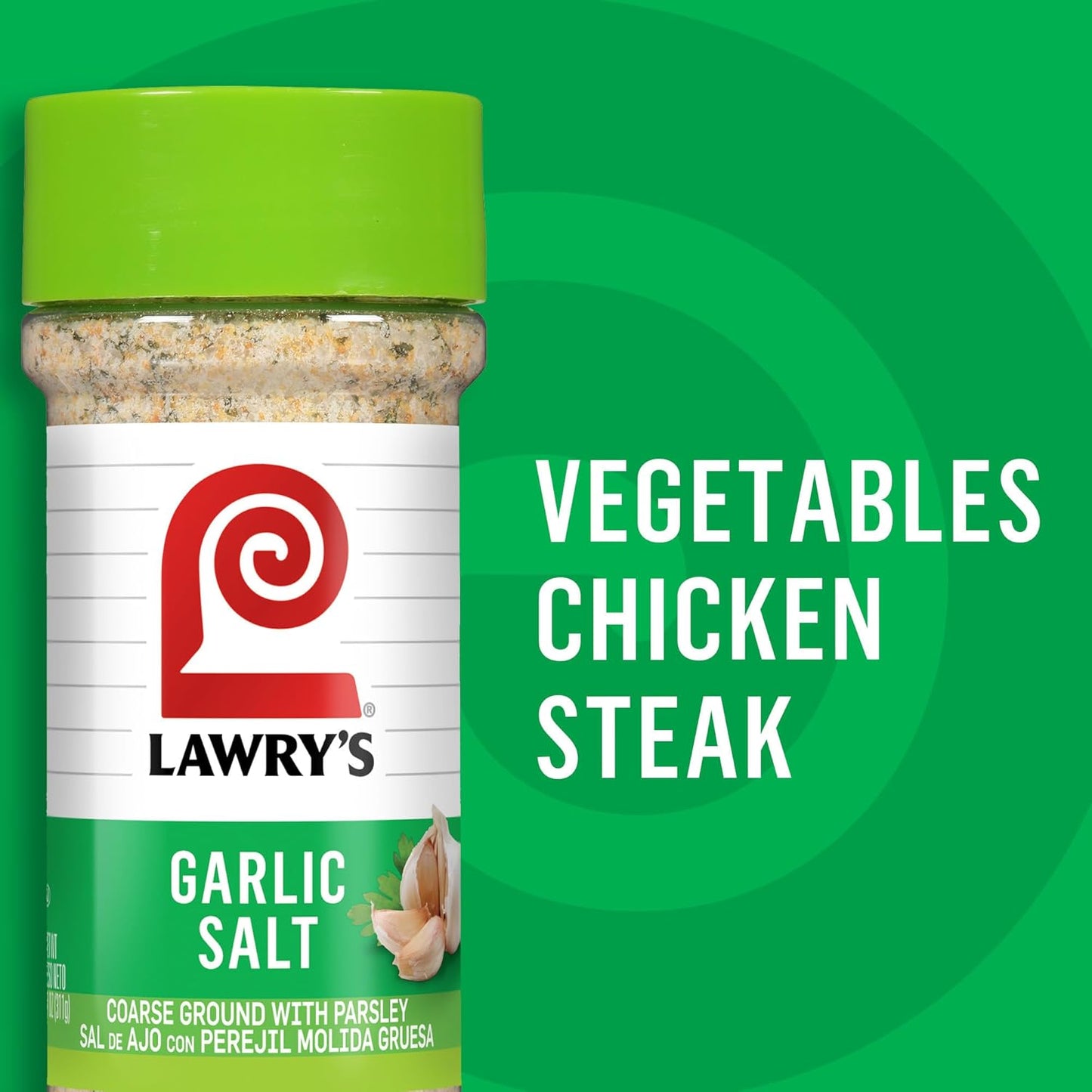 Lawry's Garlic Salt – Clean-Label Pantry Seasoning with No MSG Added, Kosher Certified, 11 oz