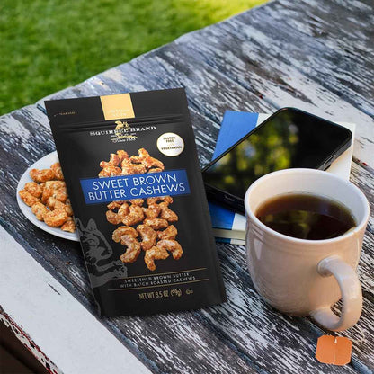 Squirrel Brand Crème Brûlée Almonds – Vegetarian Wind-Down Treat Paired with Tea or Coffee, 2-Pack