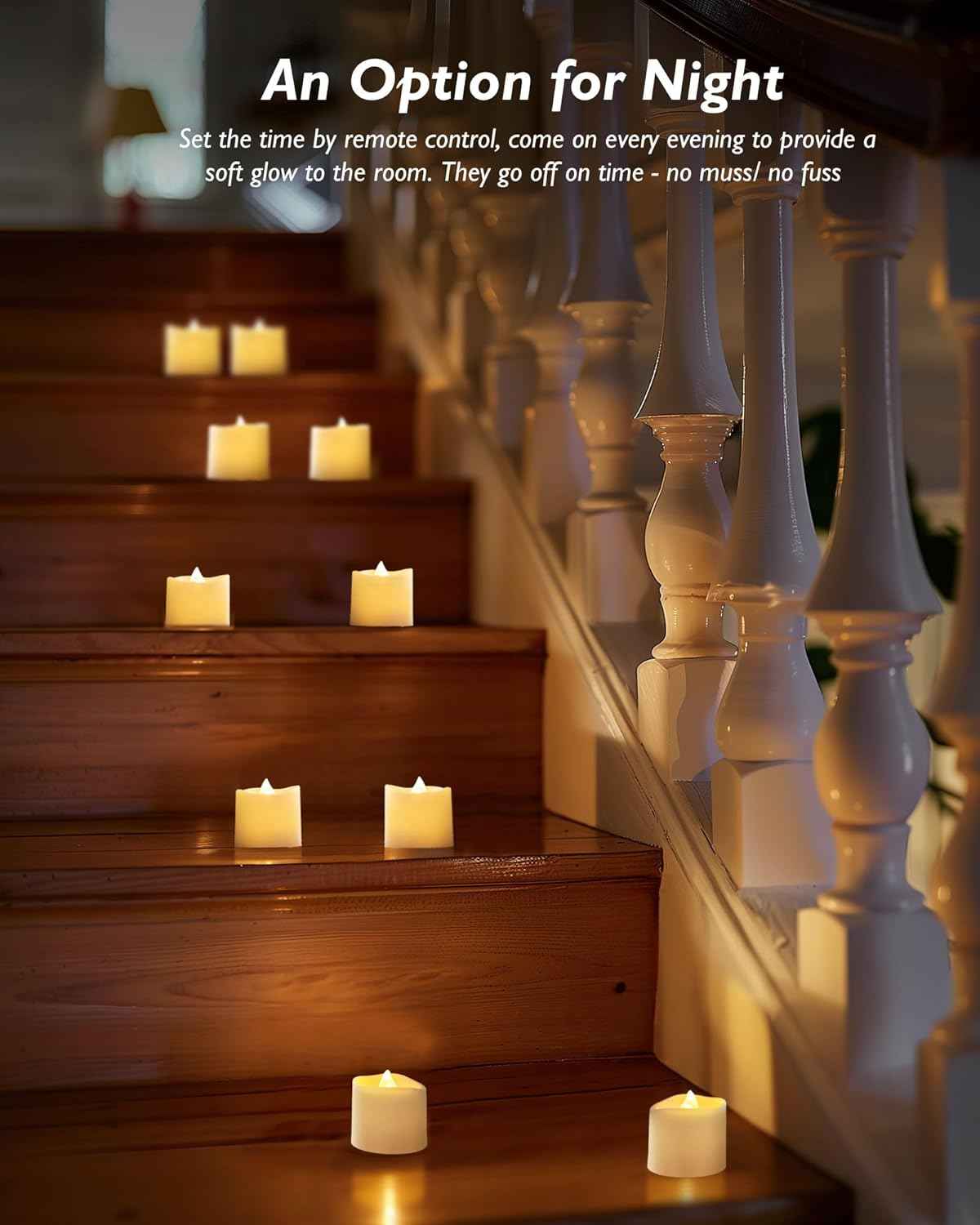 Homemory Flickering LED Votives – Cozy Candle-Style Decor for Living Room, Bedroom, and Entryway
