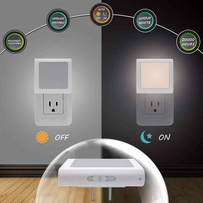 MAZ-TEK Minimalist Plug-In LED Night Light – Stepless Dimming and Auto Sensor for Clean Modern Interiors