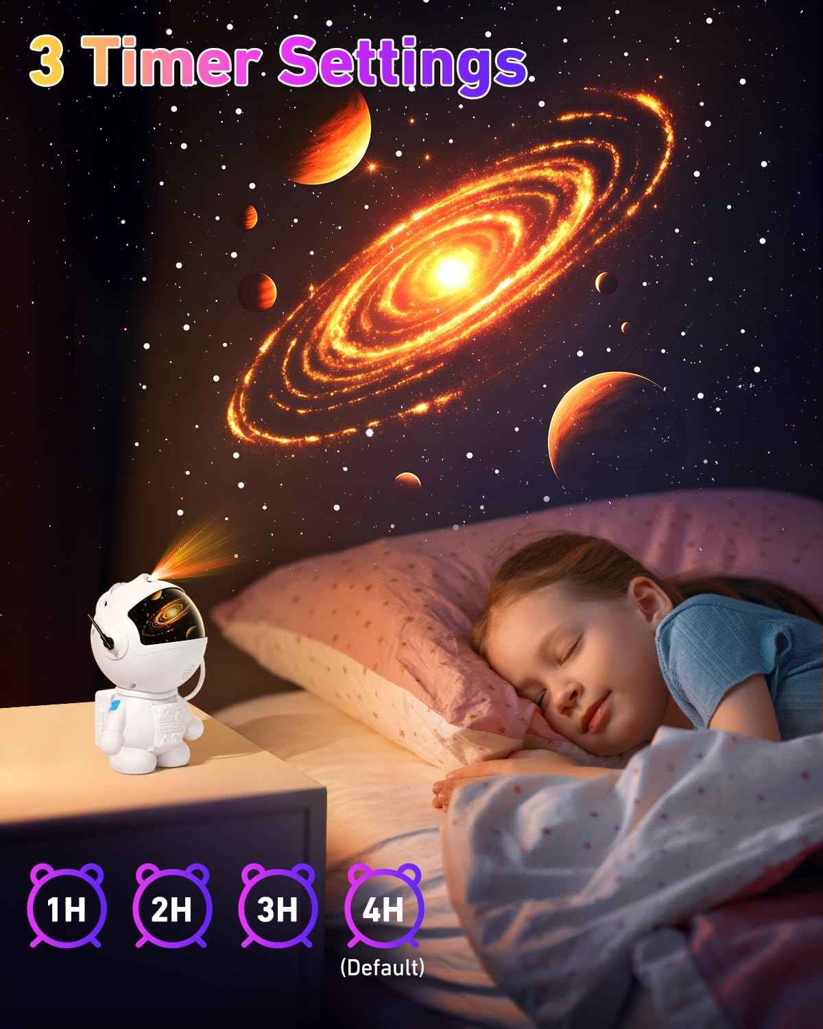 AstroLume Astronaut Galaxy Projector for Sleep Aid and Bedtime Routine – Calming Star Light with Timer for Adults and Insomnia Relief