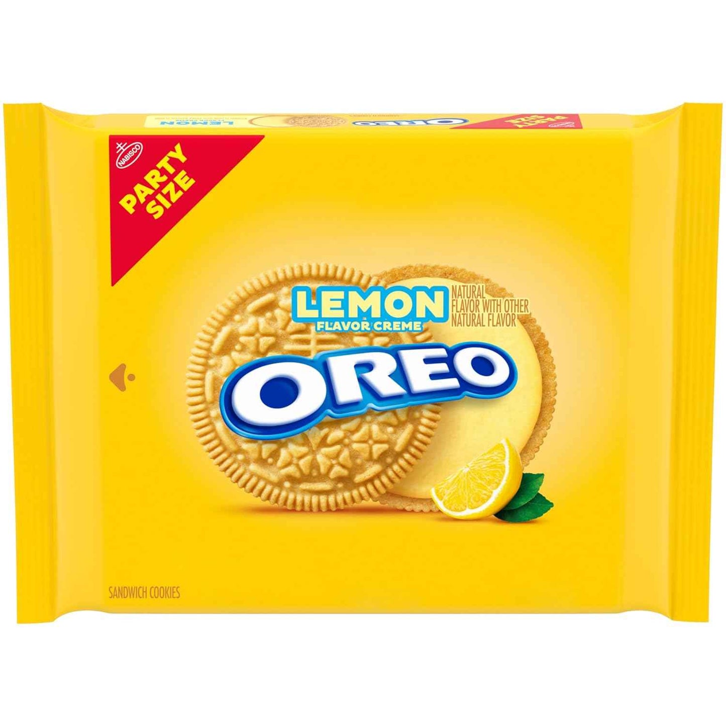 OREO Lemon Creme Sandwich Cookies – Picnic Snack for Road Trips, Resealable Party Size 24.95 oz