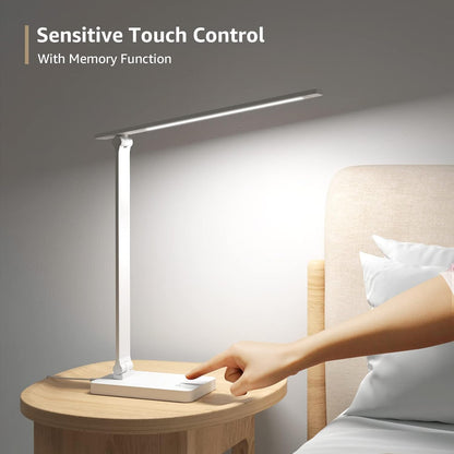 Lepro LED Desk Lamp with USB Port – Thoughtful Birthday Gift for Her, Dimmable Reading Light for Book Lovers