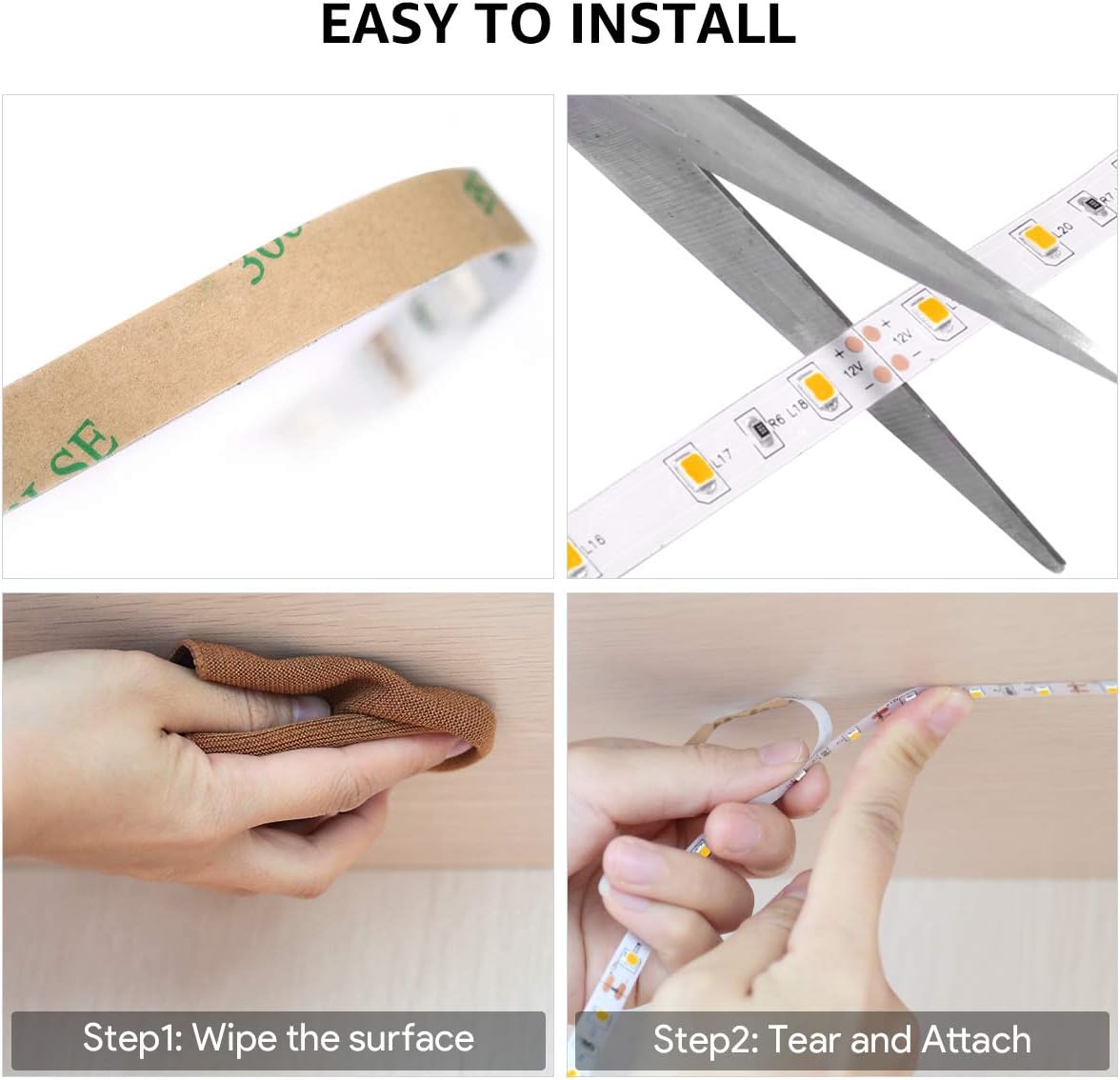 Lepro LED Strip Light – Clean Warm White Accent Lighting for Uncluttered Bedrooms and Living Rooms