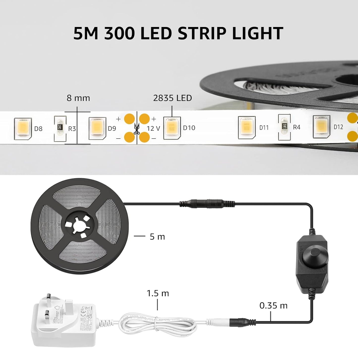 Lepro LED Strip Light – Clean Warm White Accent Lighting for Uncluttered Bedrooms and Living Rooms