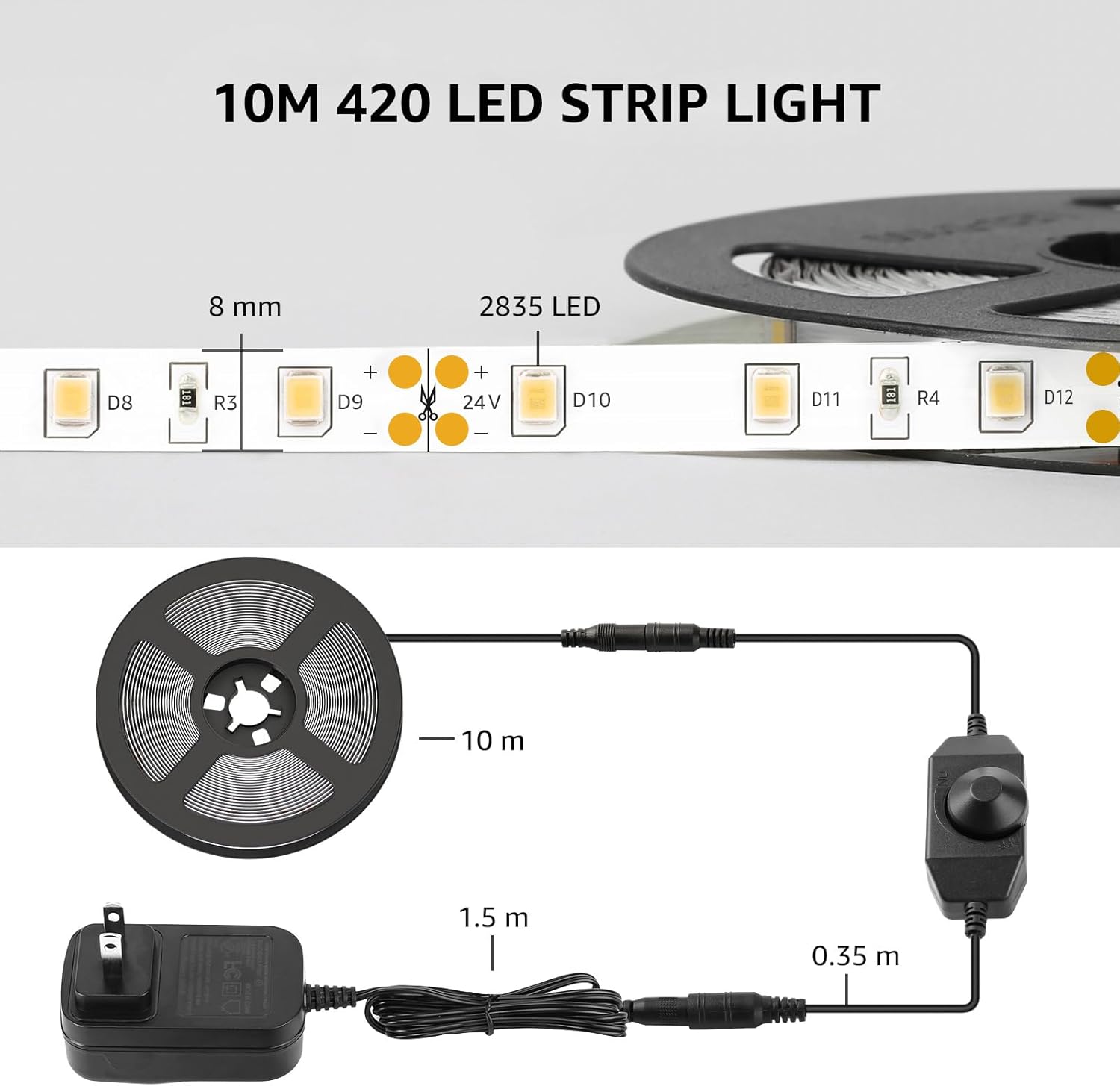 Lepro LED Strip Light – Home Office and Workshop Task Lighting, 6000K Daylight White Focus Strip