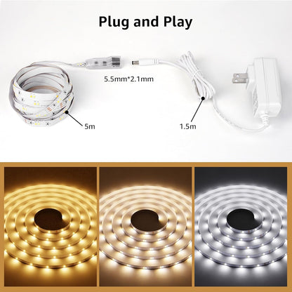 Lepro LED Tunable White Strip Light – Wind-Down Bedroom Lighting, 16.4ft Warm White Strip for Evening Calm