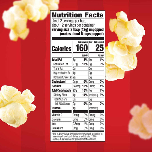 Orville Redenbacher's Light Butter Microwave Popcorn, 6-Count 2.69 oz Bags – Quick Office Snack for Focused Work Breaks at the Desk