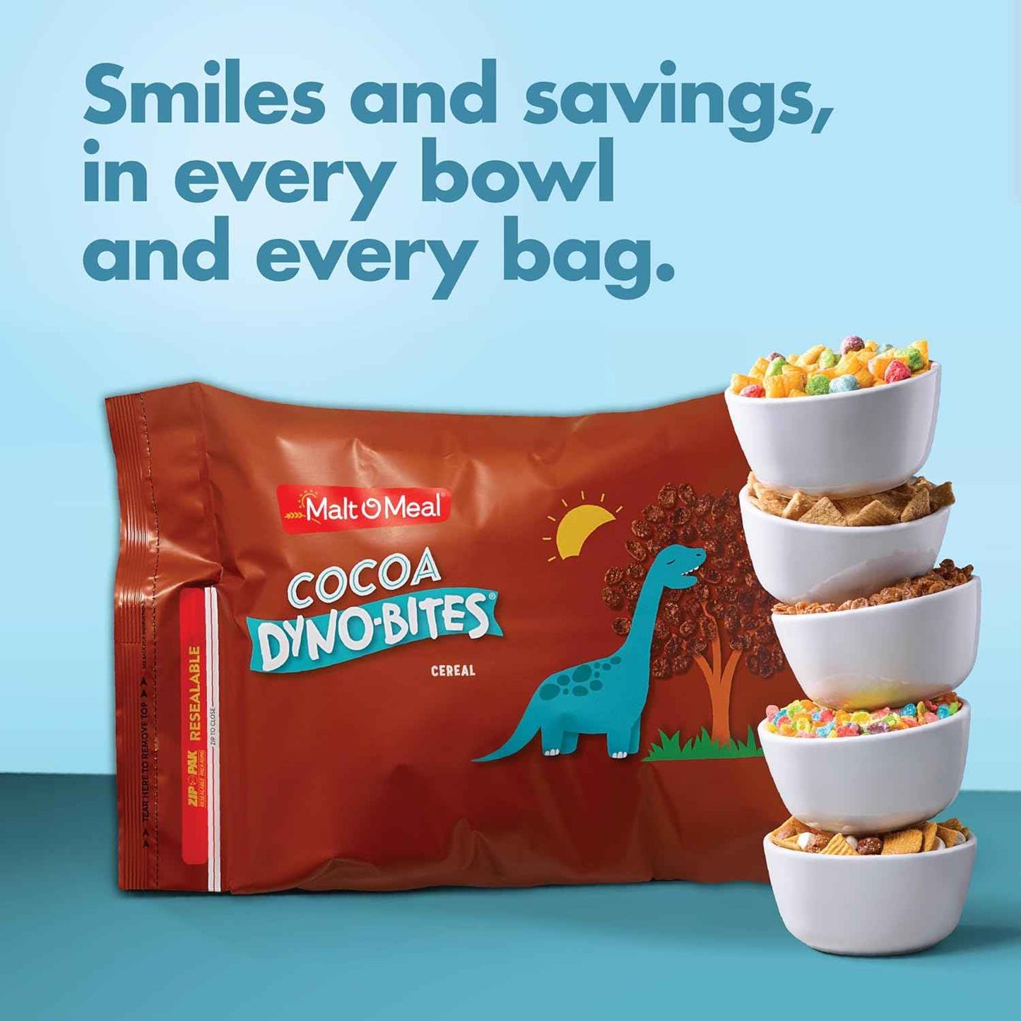 Malt-O-Meal Cocoa Dyno Bites® Cereal – Quick Pantry Breakfast for Work From Home Mornings, 32 oz