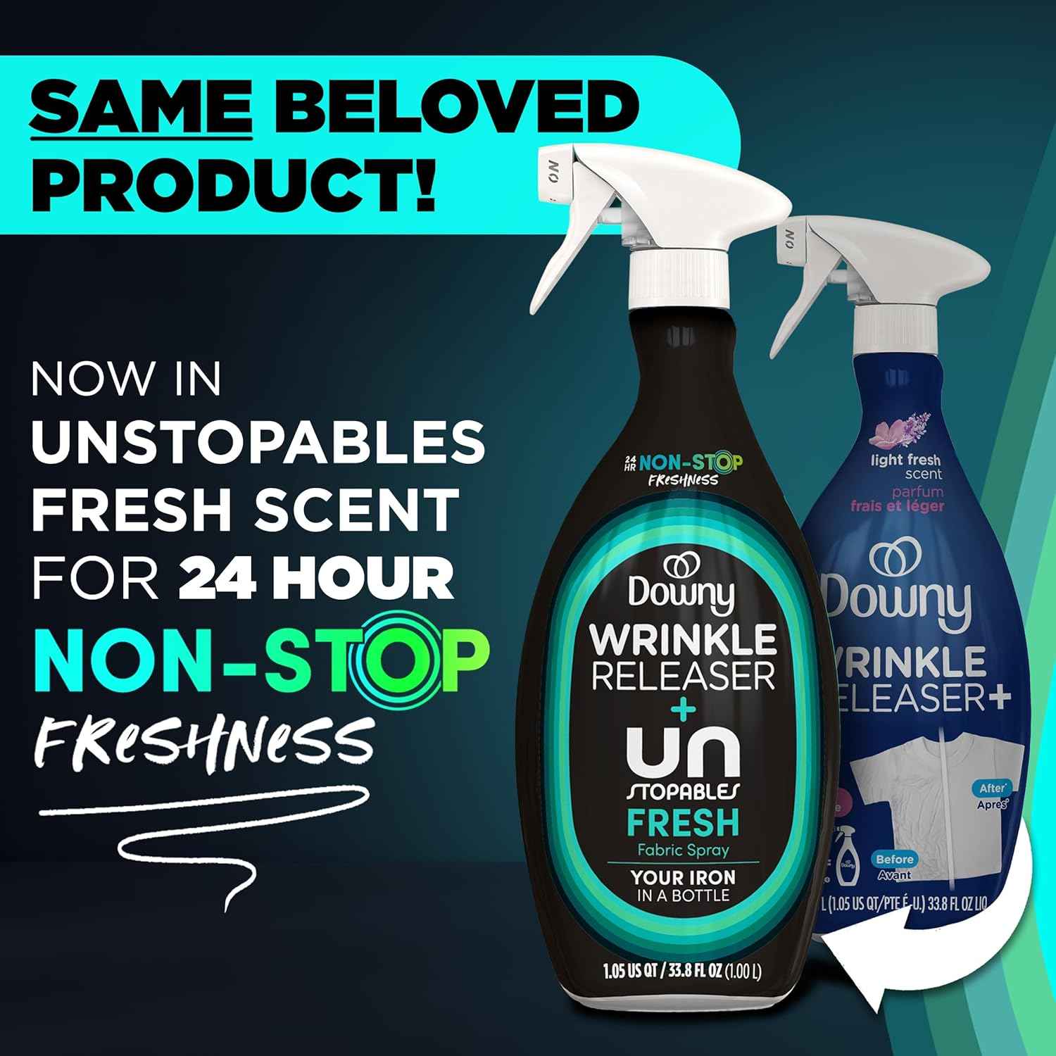 Downy Wrinkle Releaser Spray – Home Office Touch-Up for Busy Commuters, All-In-One Wrinkle and Odor Fix