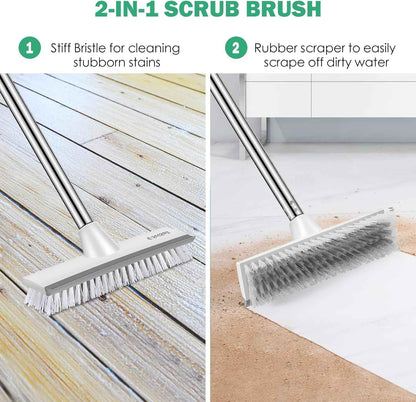 SetSail 51 Inch Long Handle Deck Brush – Heavy Duty Patio and Balcony Scrubber with Stiff Bristles for Outdoor Surface Cleaning